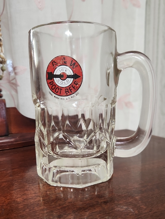 Other - A&W Papa Root Beer Glass Mug - Clear Glass with Red Logo